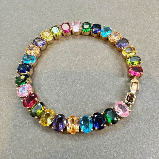 Oval Cut Eye Candy Tennis Bracelet