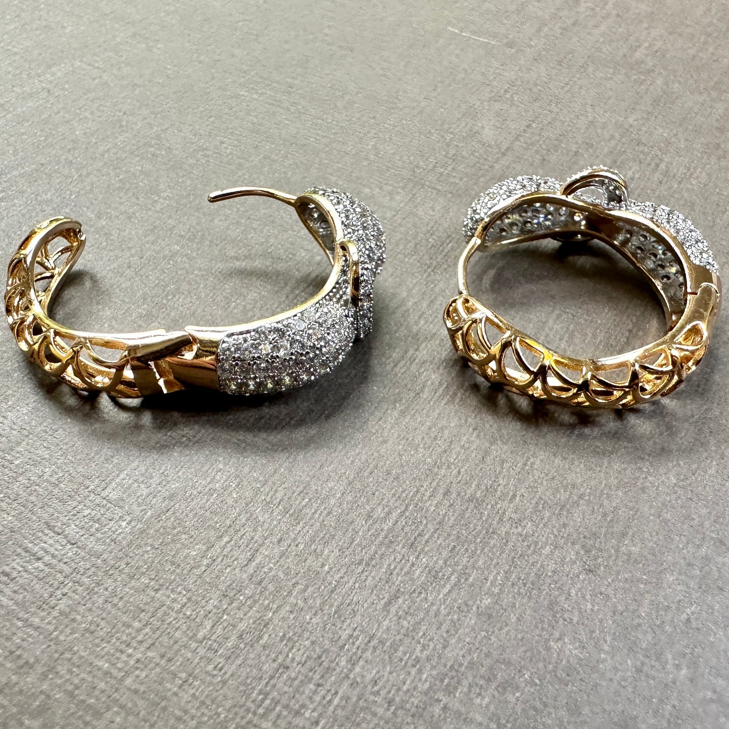 La Boucle Micro Stone Pavé Hoop Earrings