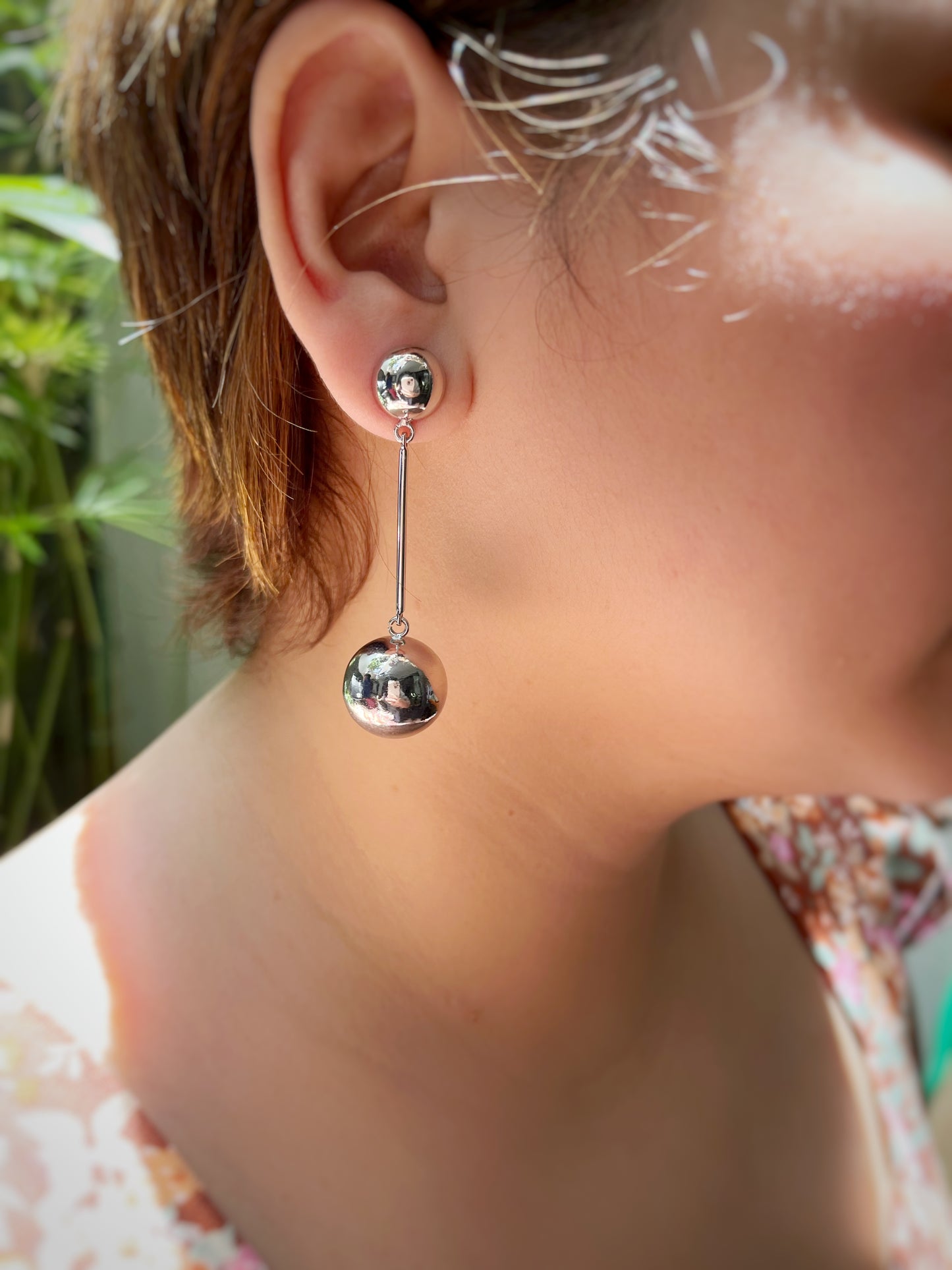 Solid Sphere Drop Earrings