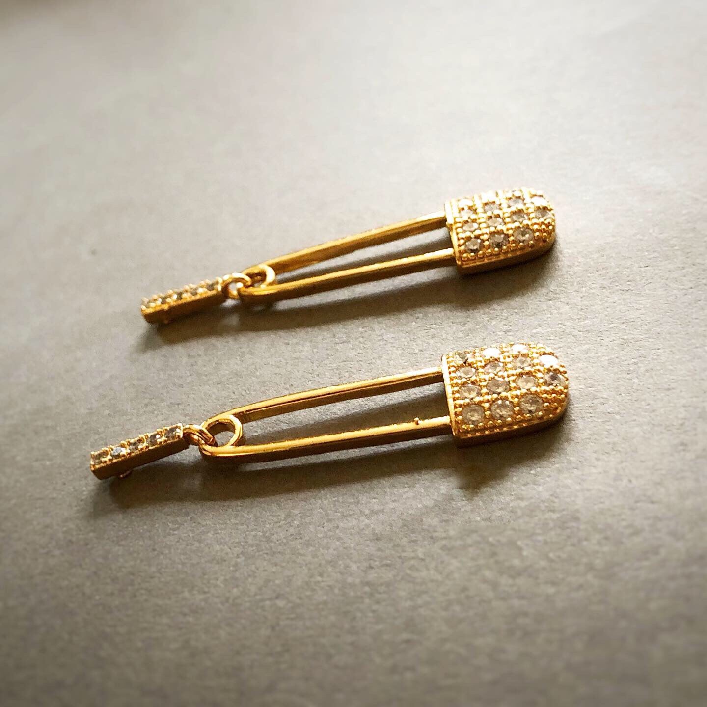 Sleek Safety Pin Drop Earrings