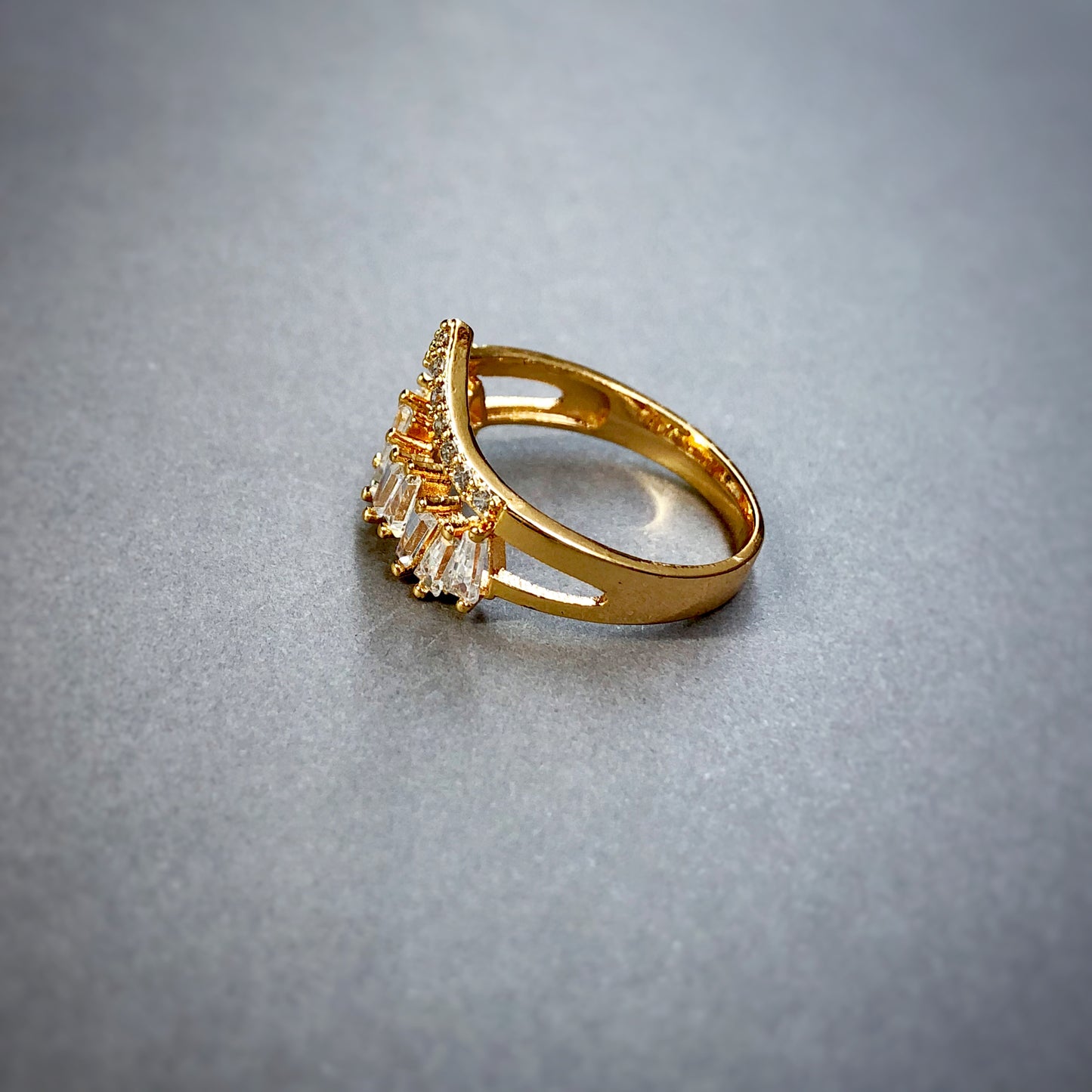Baguette Cut Set in Gold Tone
