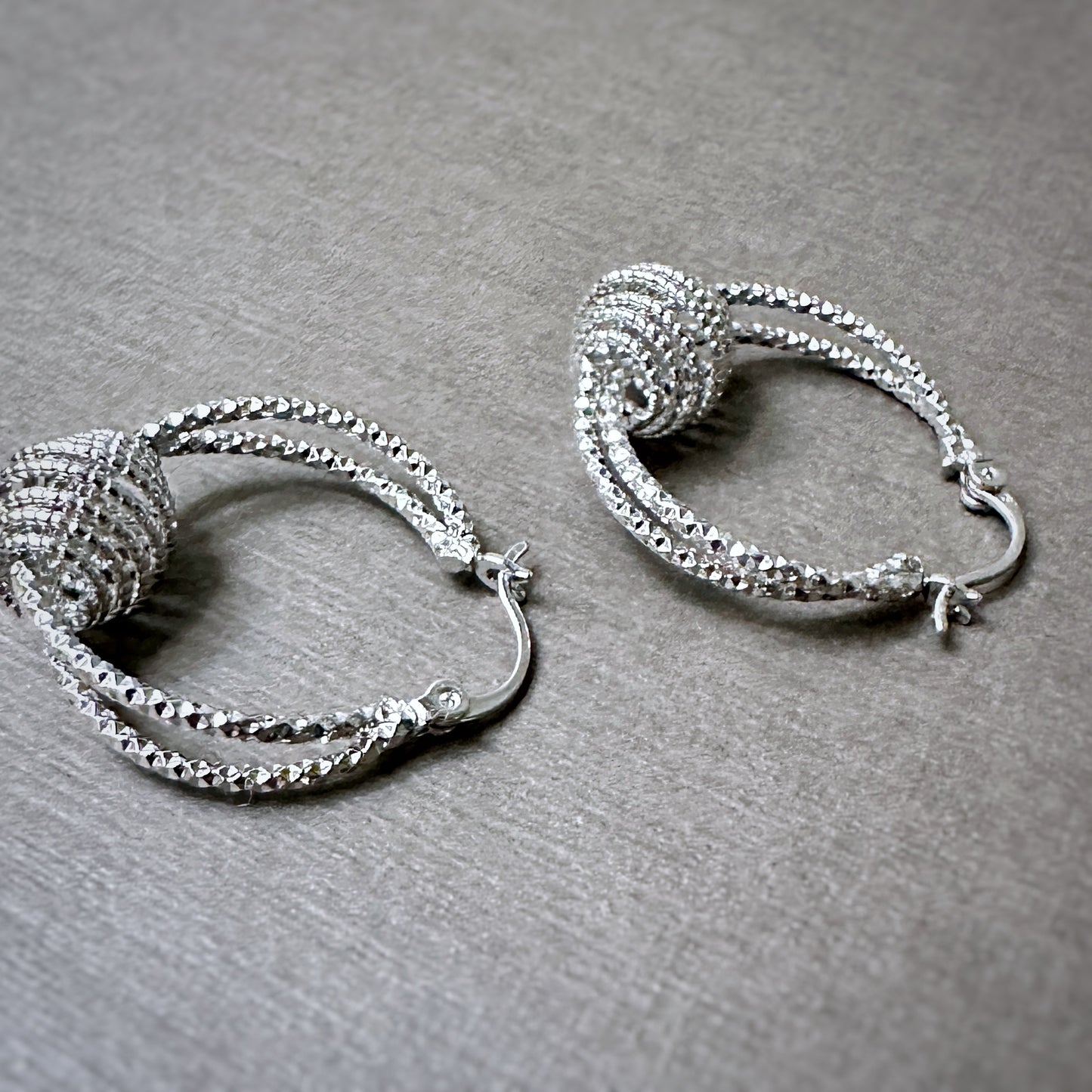 Sparkly Spiral Hoop Earrings