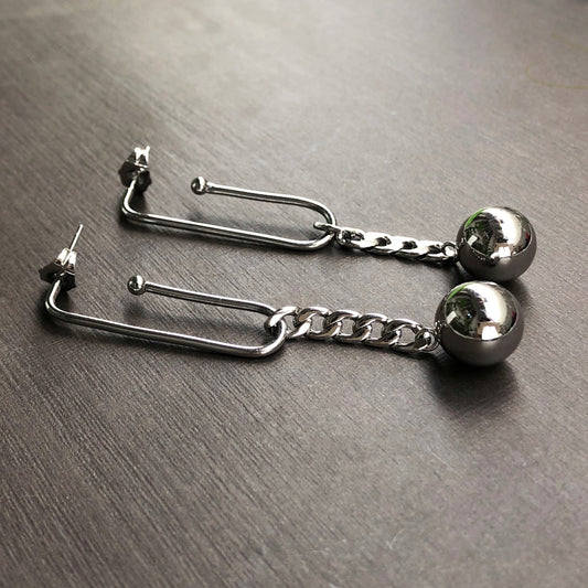 European Style Clip & Chain Drop Earrings