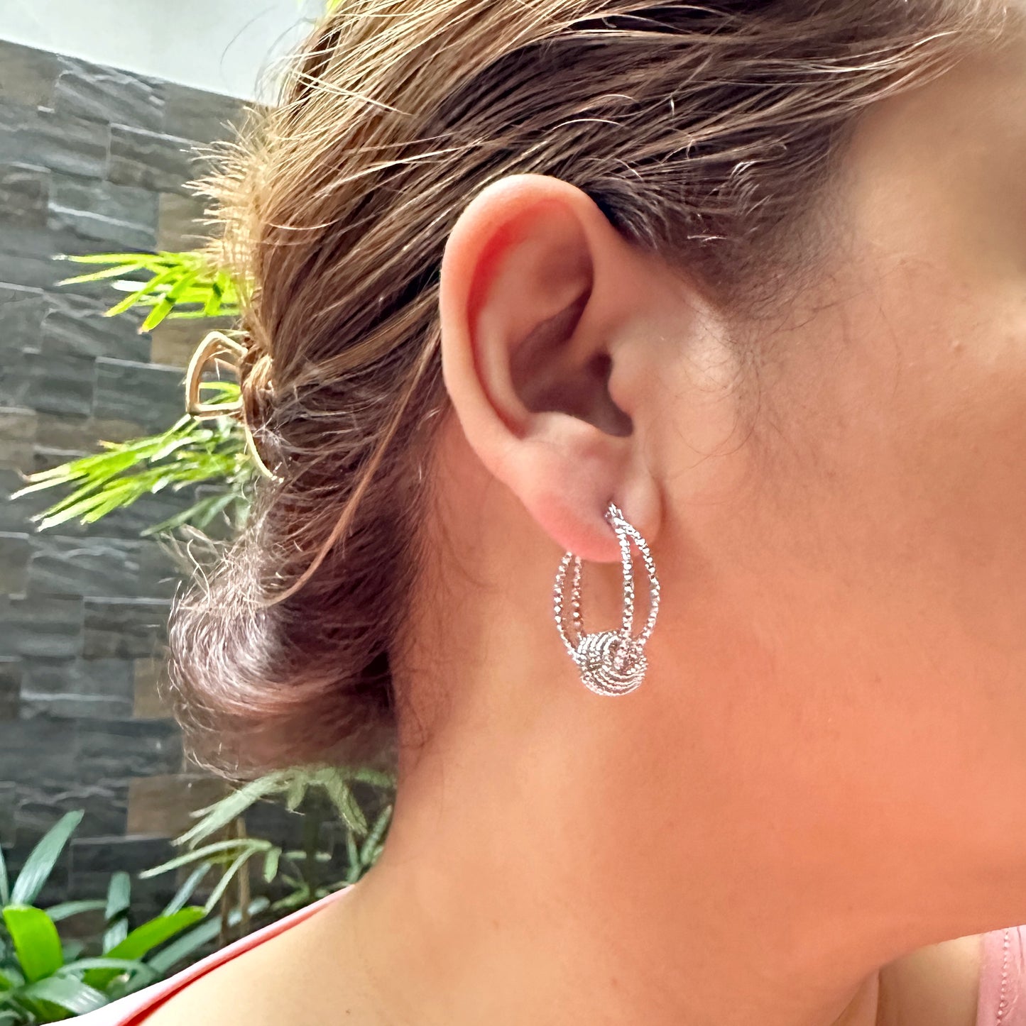 Sparkly Spiral Hoop Earrings