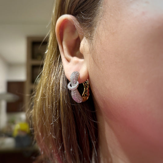 La Boucle Micro Stone Pavé Hoop Earrings