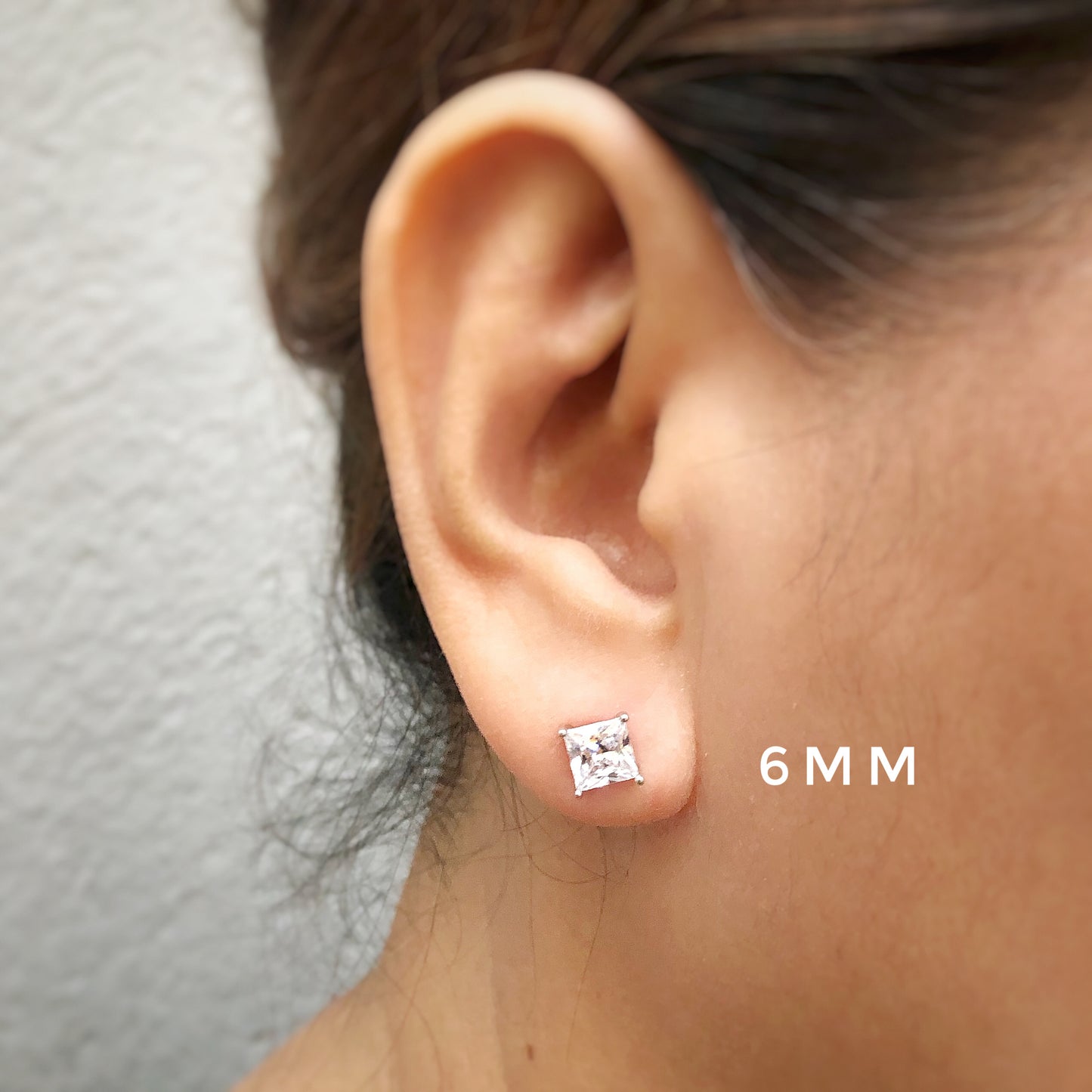 Classic Princess Cut Stud Earrings