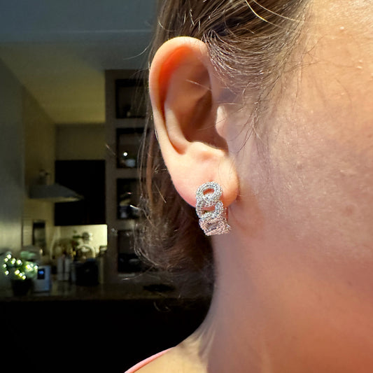 Braided Encrusted Hoop Earrings