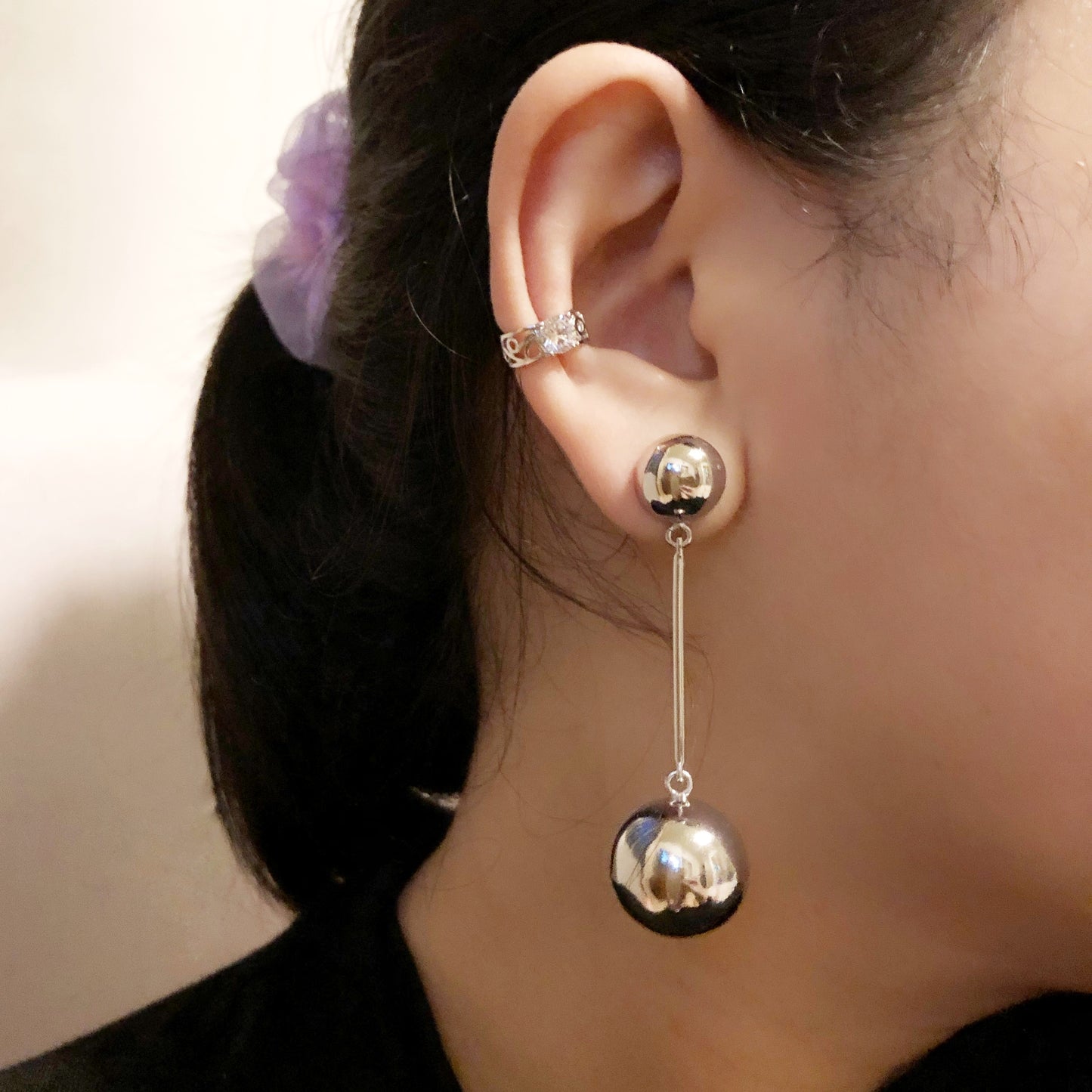 Solid Sphere Drop Earrings