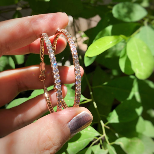 Fully-Studded Oversized Hoop Earrings