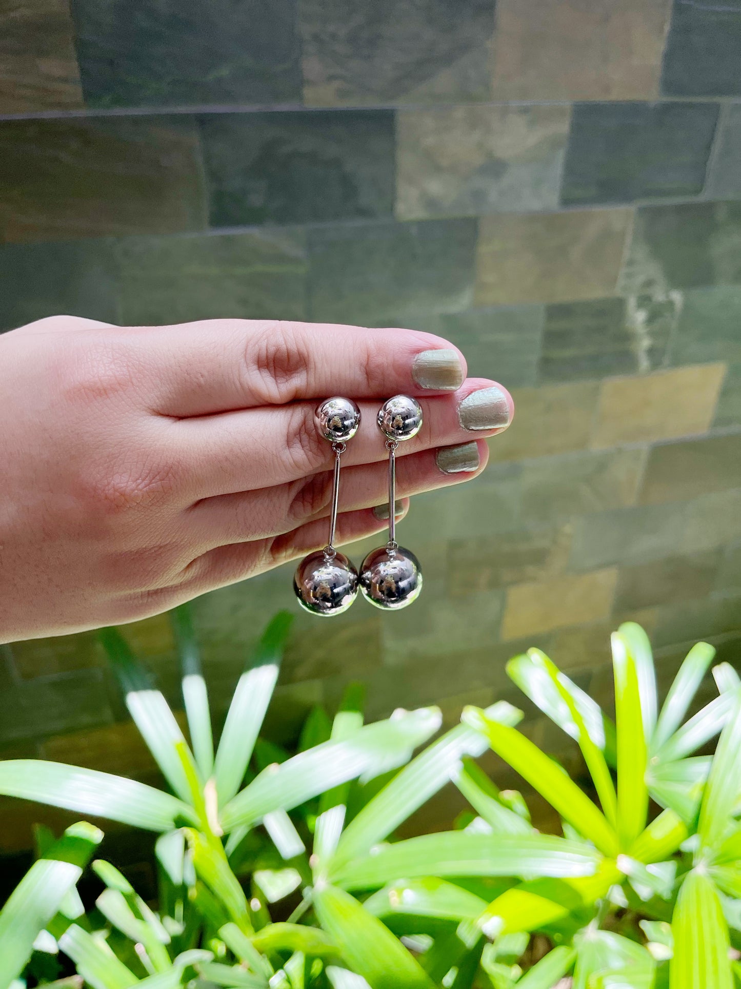 Solid Sphere Drop Earrings