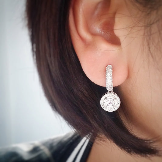 Cinderella Drop Earrings in Whitegold Tone