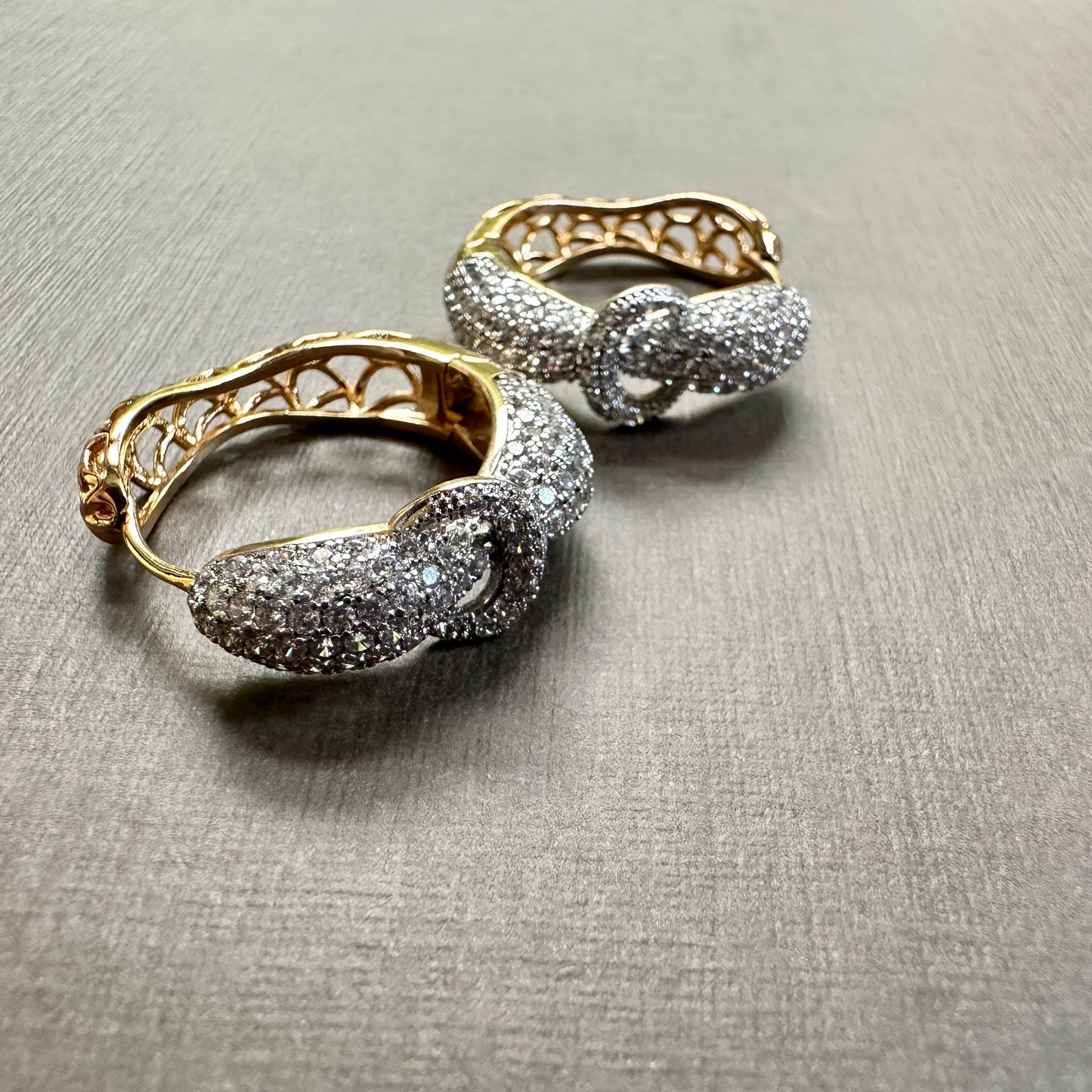 La Boucle Micro Stone Pavé Hoop Earrings