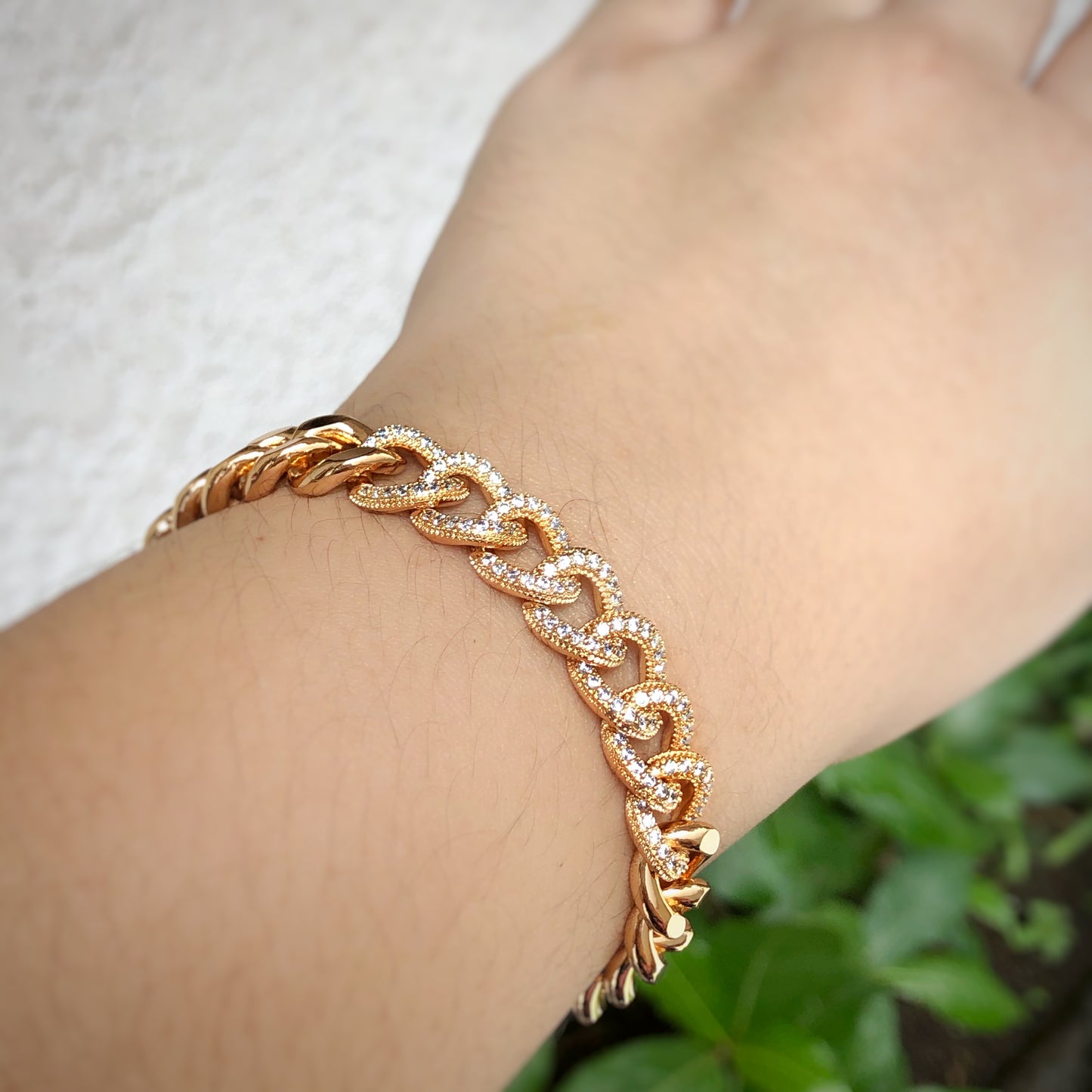 Bling Chain Bracelet Encrusted With Micro Stones