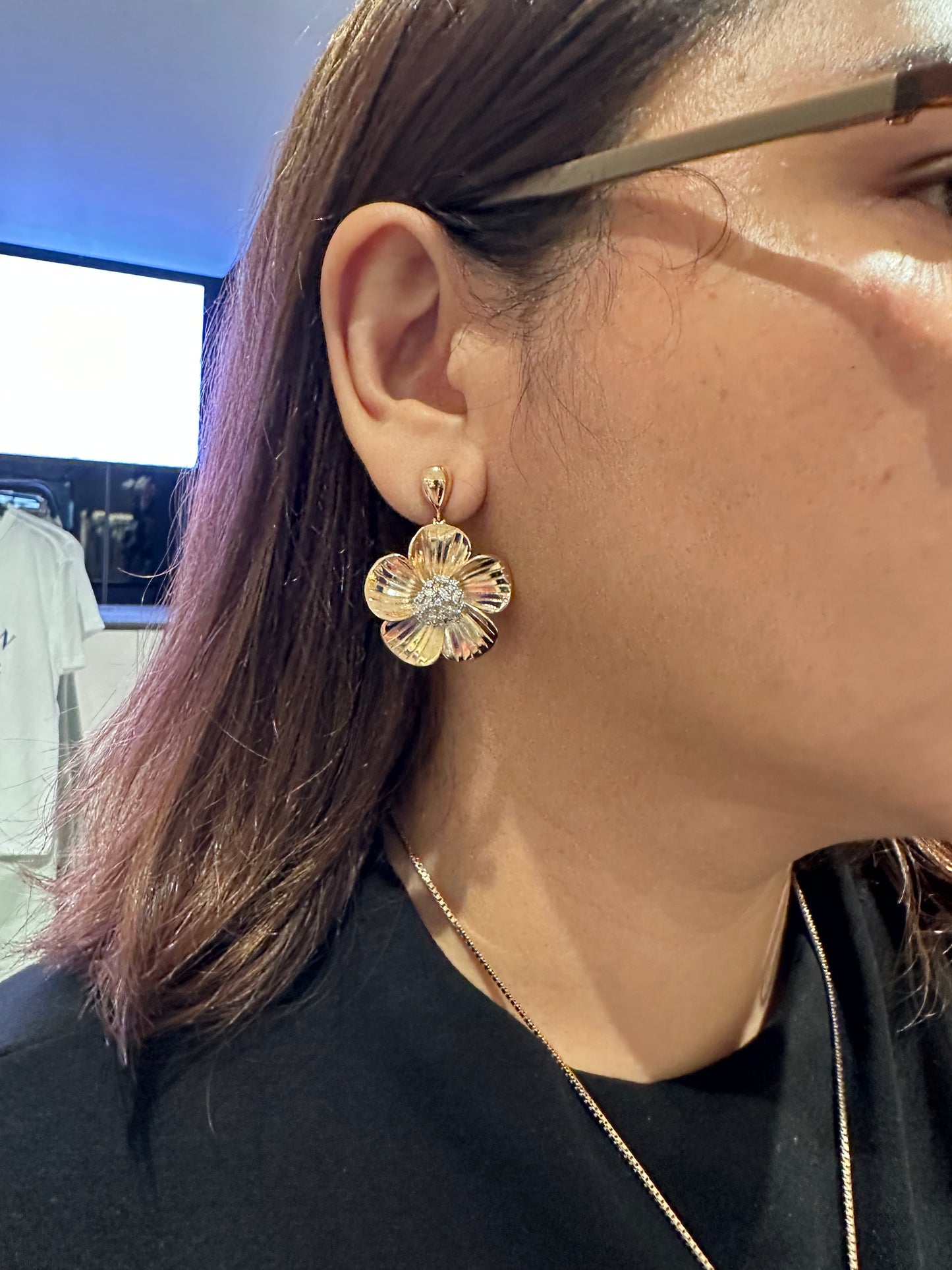Statement Flower Earrings & Necklace Set
