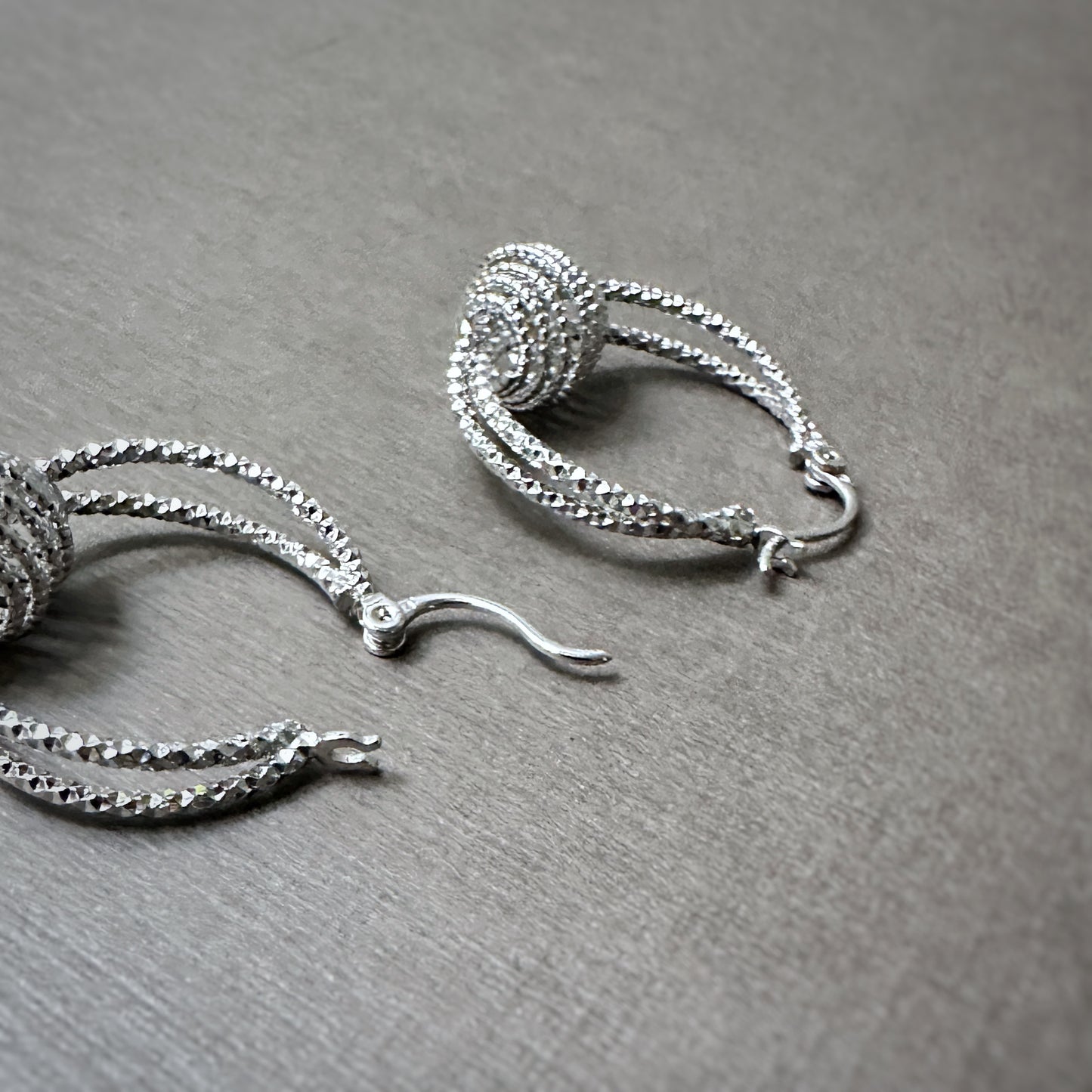 Sparkly Spiral Hoop Earrings