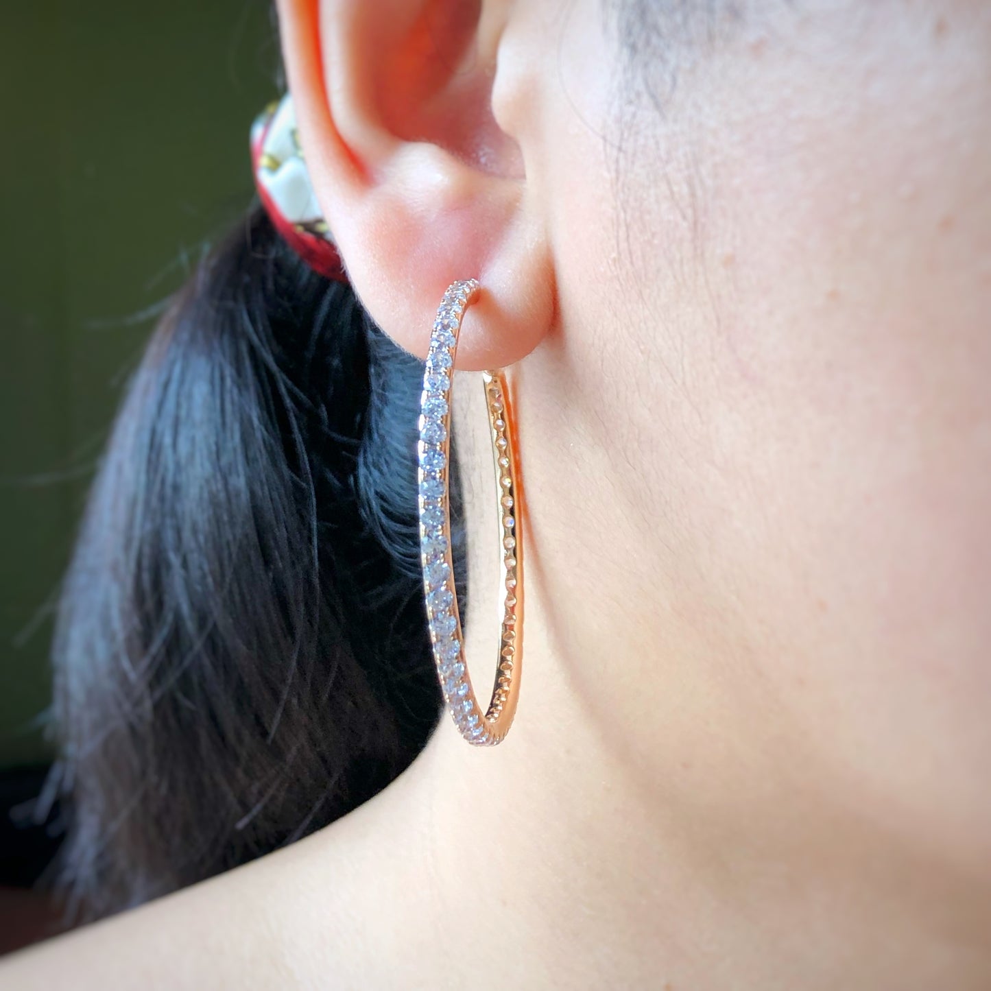 Fully-Studded Oversized Hoop Earrings