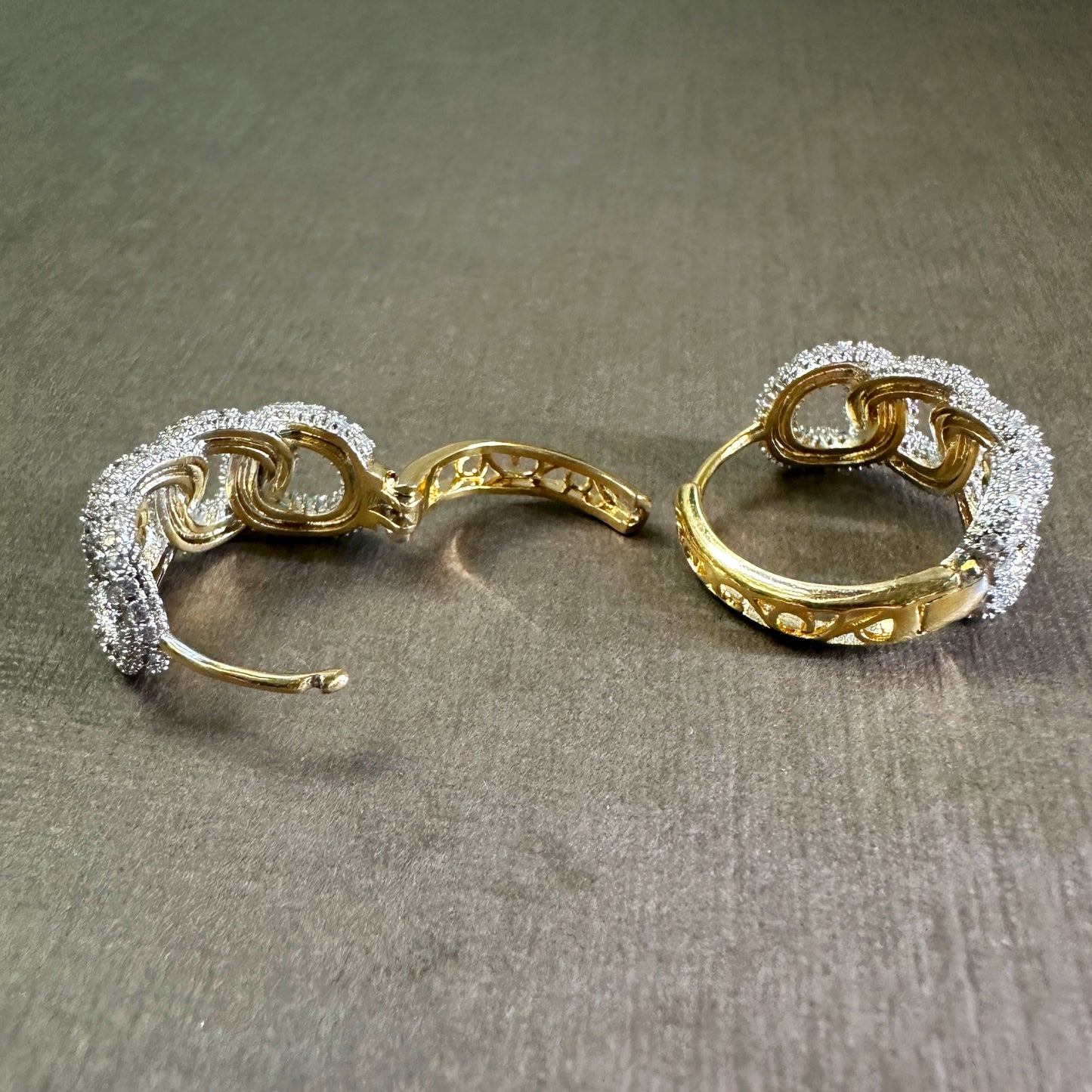 Braided Encrusted Hoop Earrings