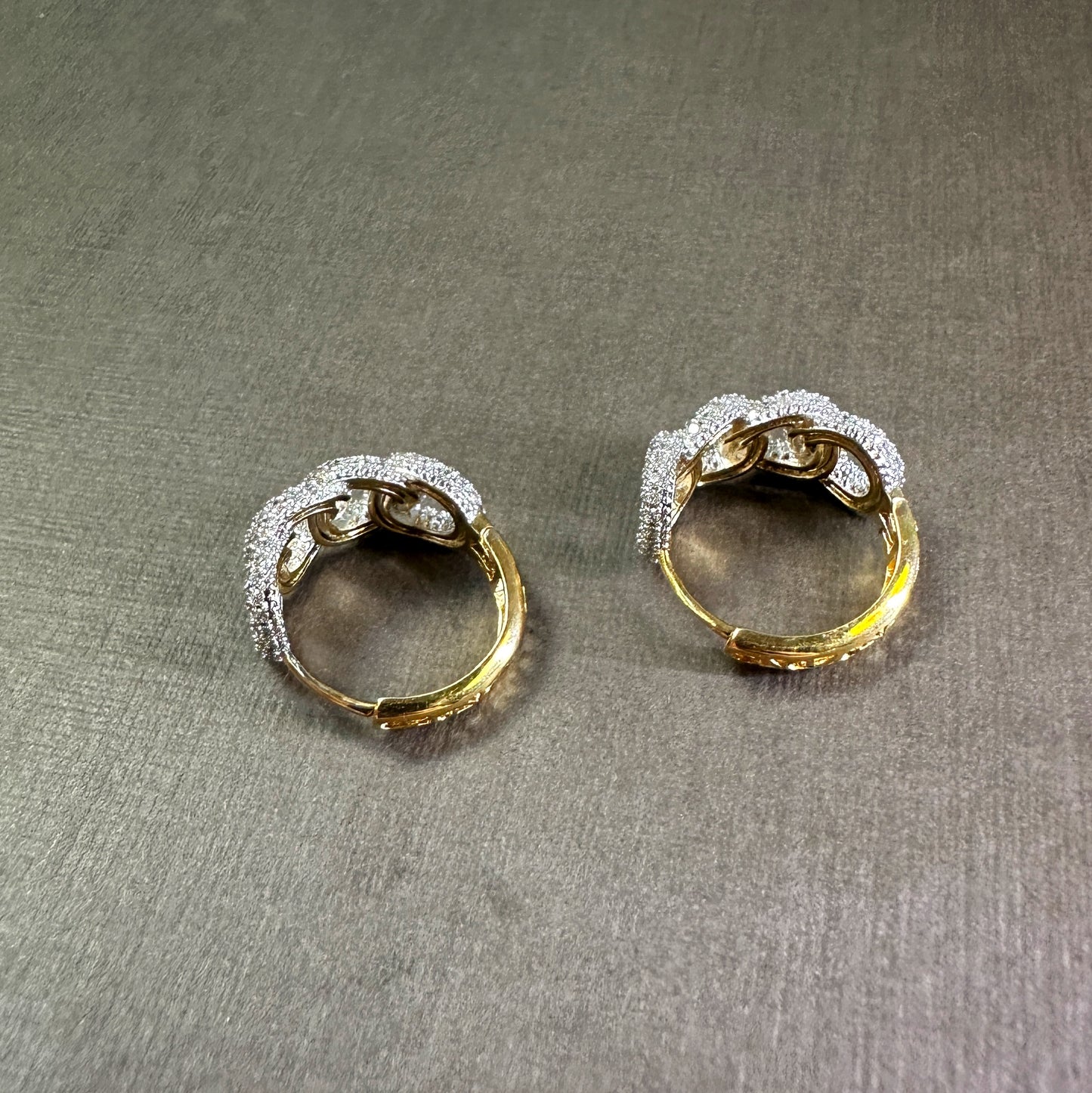 Braided Encrusted Hoop Earrings