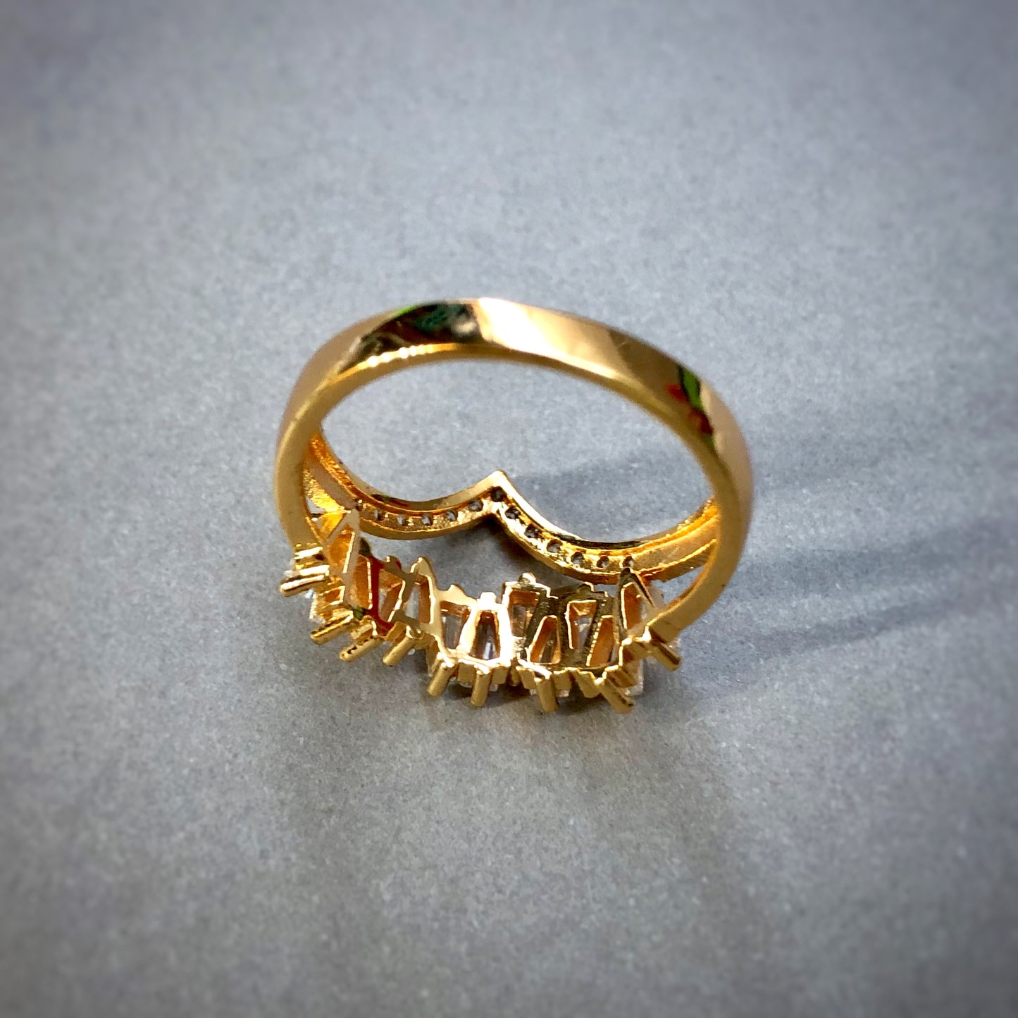 Baguette Cut Set in Gold Tone