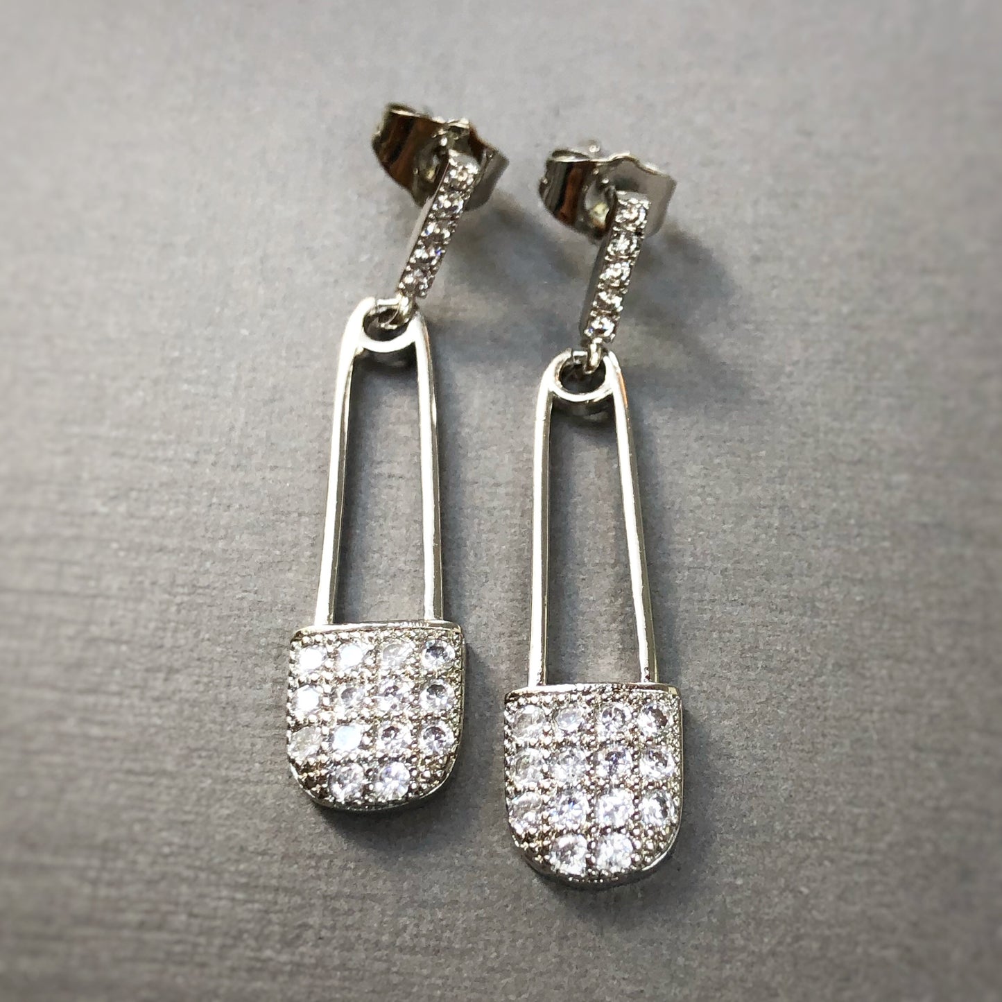 Sleek Safety Pin Drop Earrings