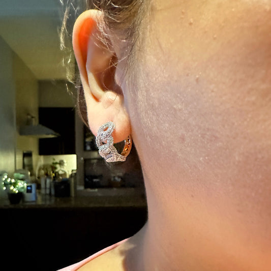 Braided Encrusted Hoop Earrings