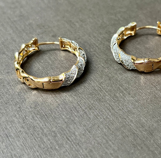 Chunky Twist with Micro Pavé Hoop Earrings