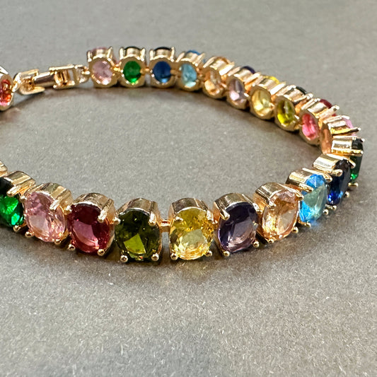 Oval Cut Eye Candy Tennis Bracelet