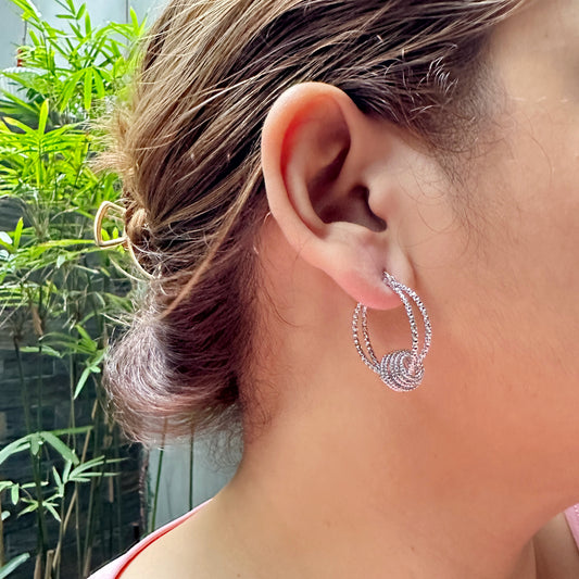 Sparkly Spiral Hoop Earrings