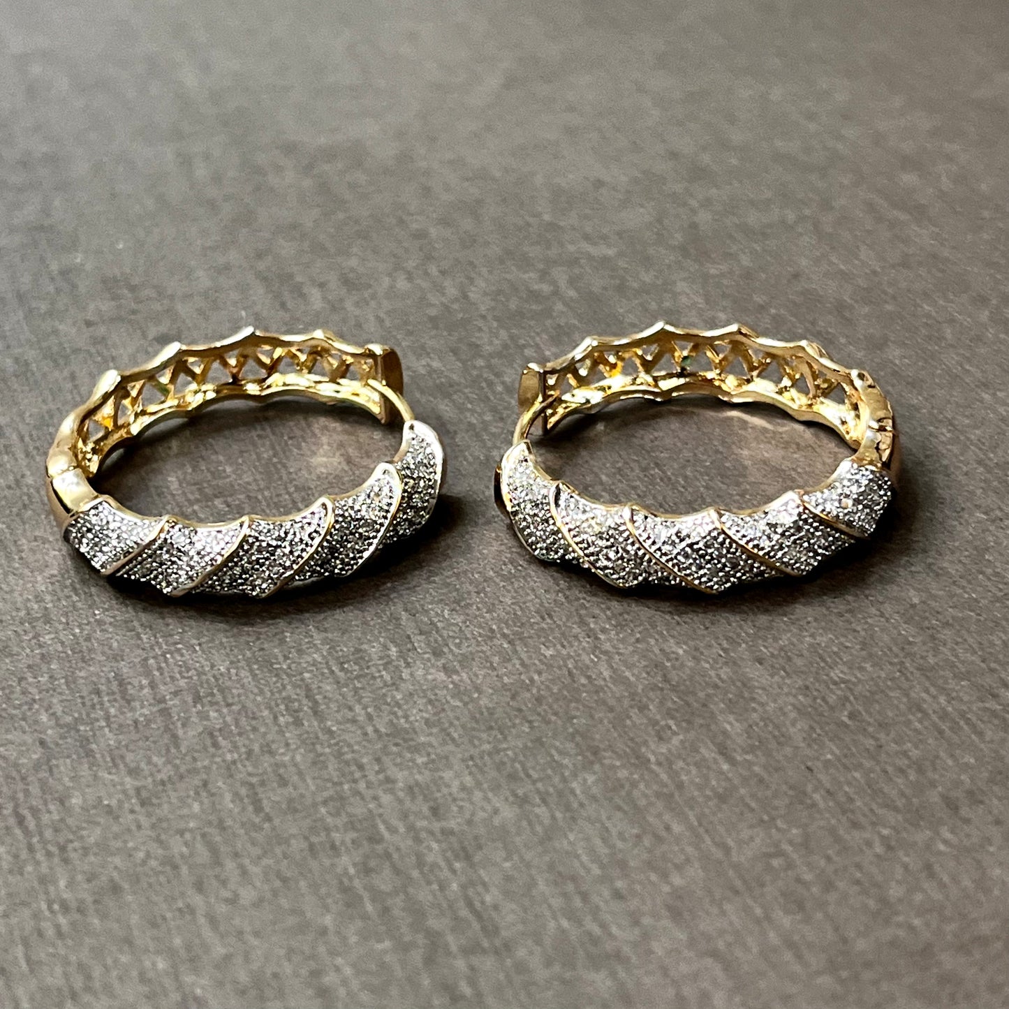 Chunky Twist with Micro Pavé Hoop Earrings