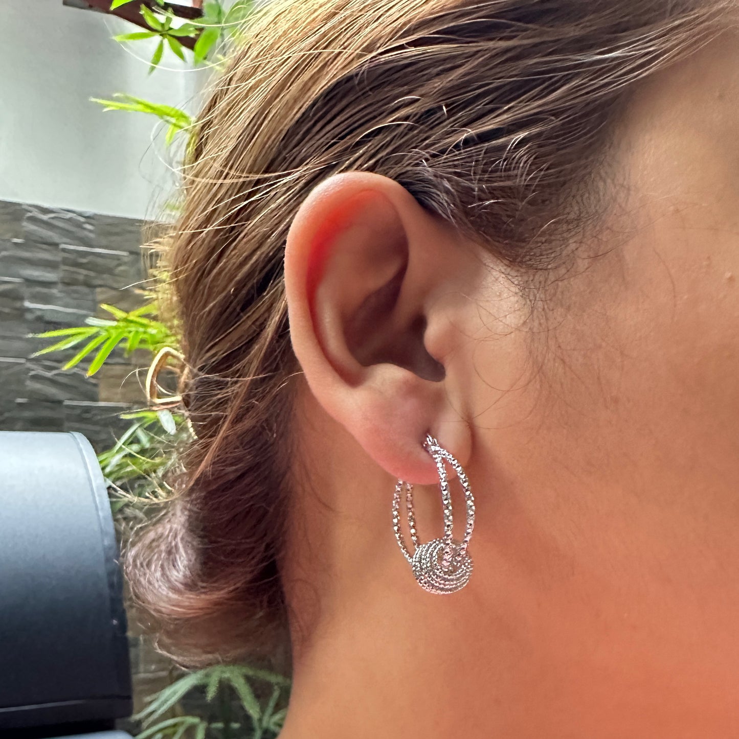 Sparkly Spiral Hoop Earrings