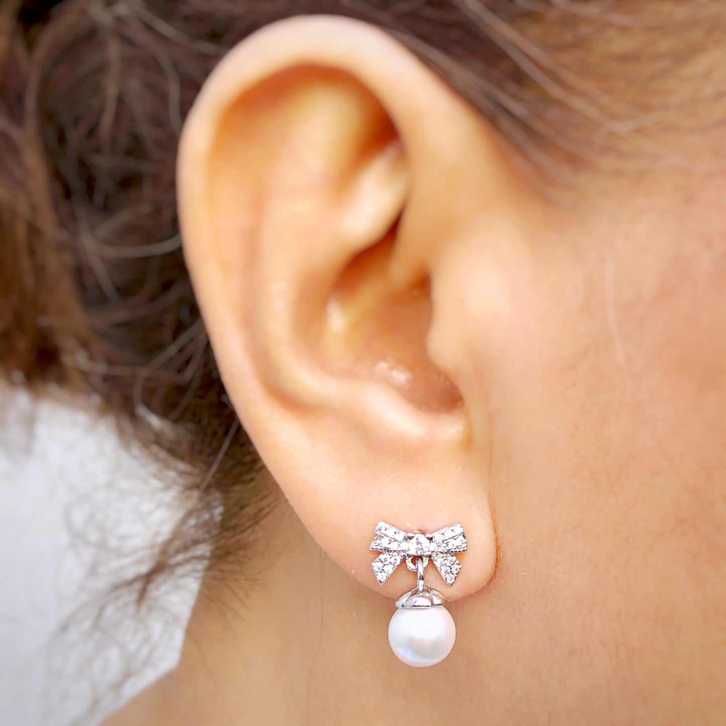 Ribbons & Pearls Drop Earrings