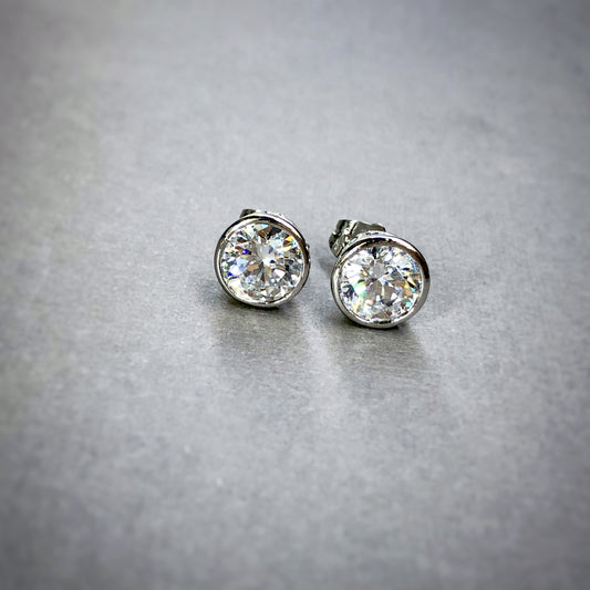 Classic Bezel Setting Earrings