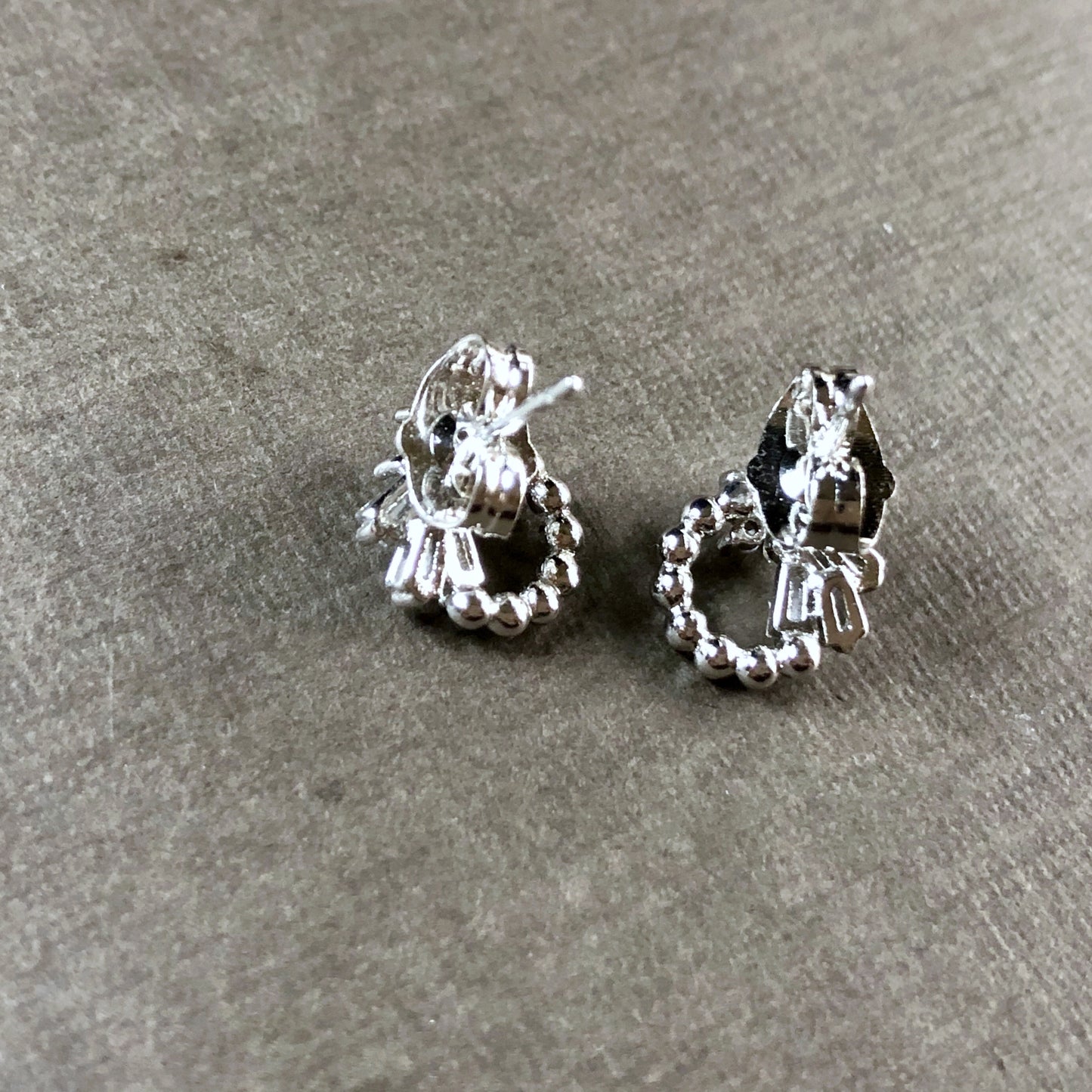 Beaded Open Circle in Whitegold Tone