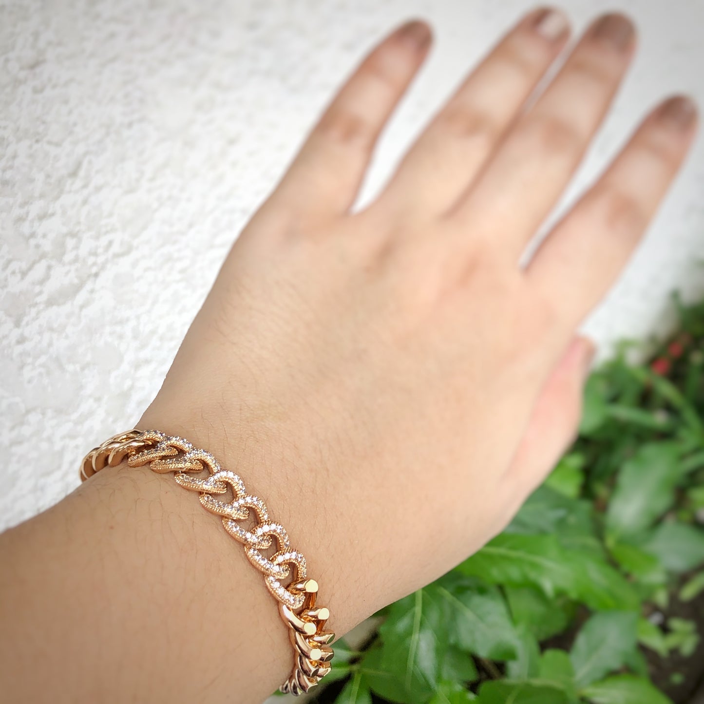 Bling Chain Bracelet Encrusted With Micro Stones