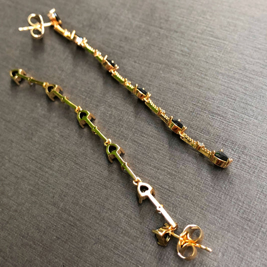 Black Hearts Needle Drop Earrings