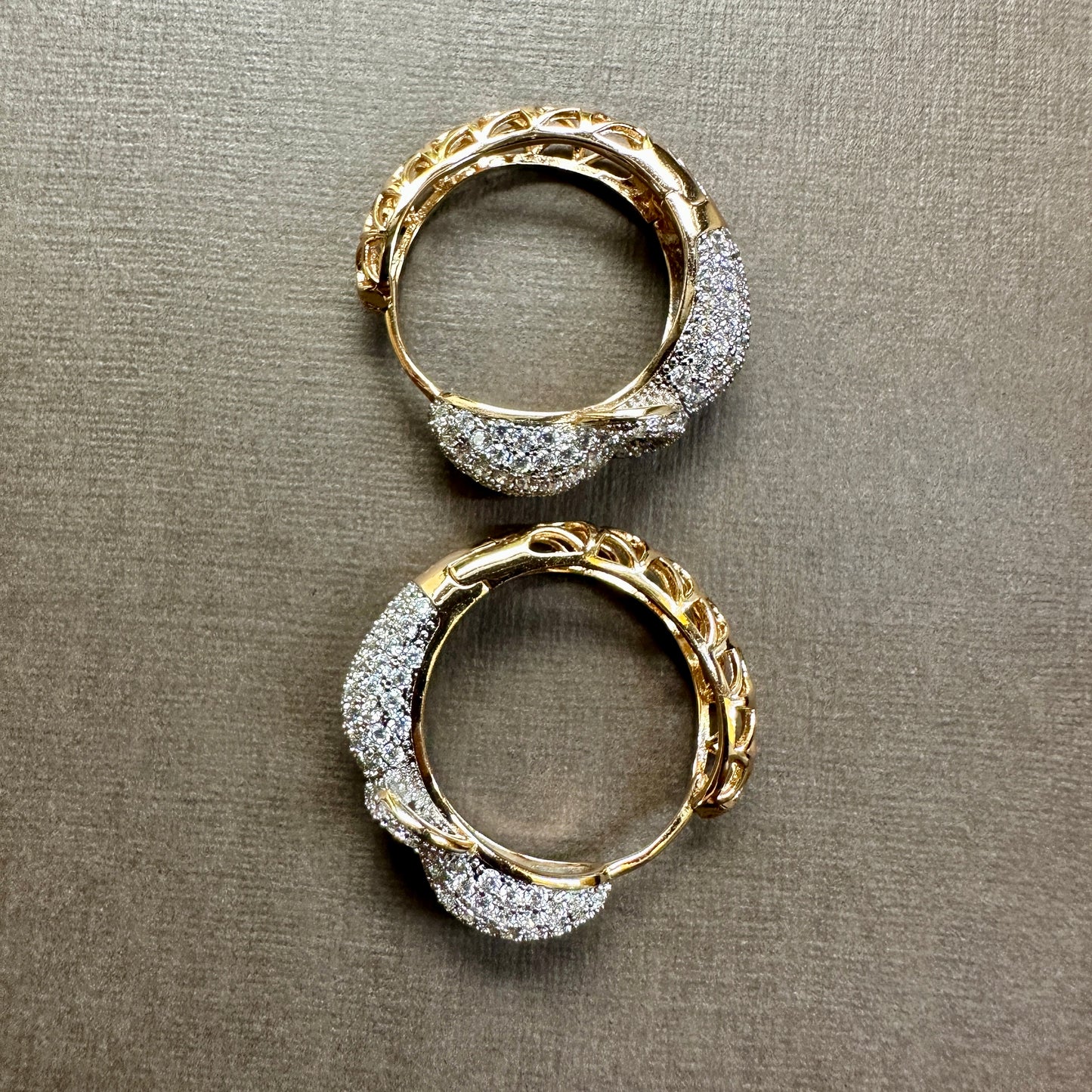 La Boucle Micro Stone Pavé Hoop Earrings