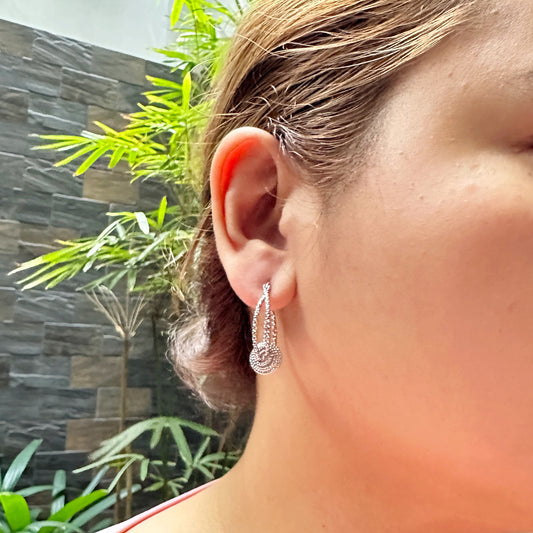 Sparkly Spiral Hoop Earrings