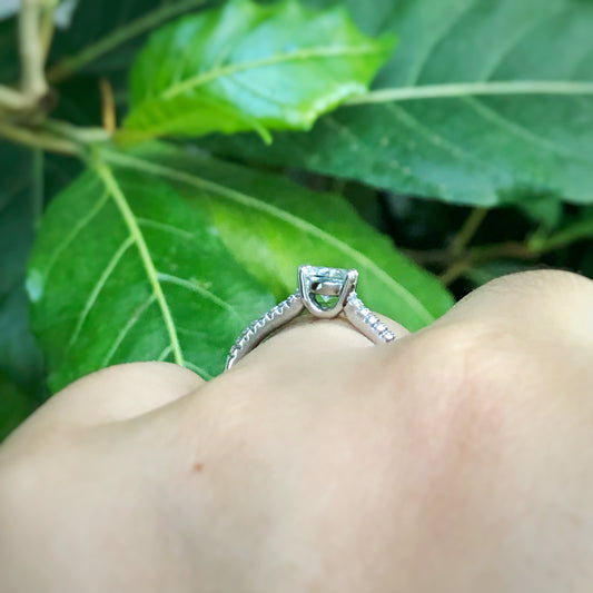 Radiant Round-Cut Solitaire Pavé Ring