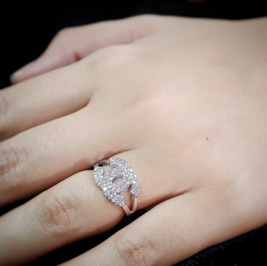 Iconic CC Ring in Whitegold Tone