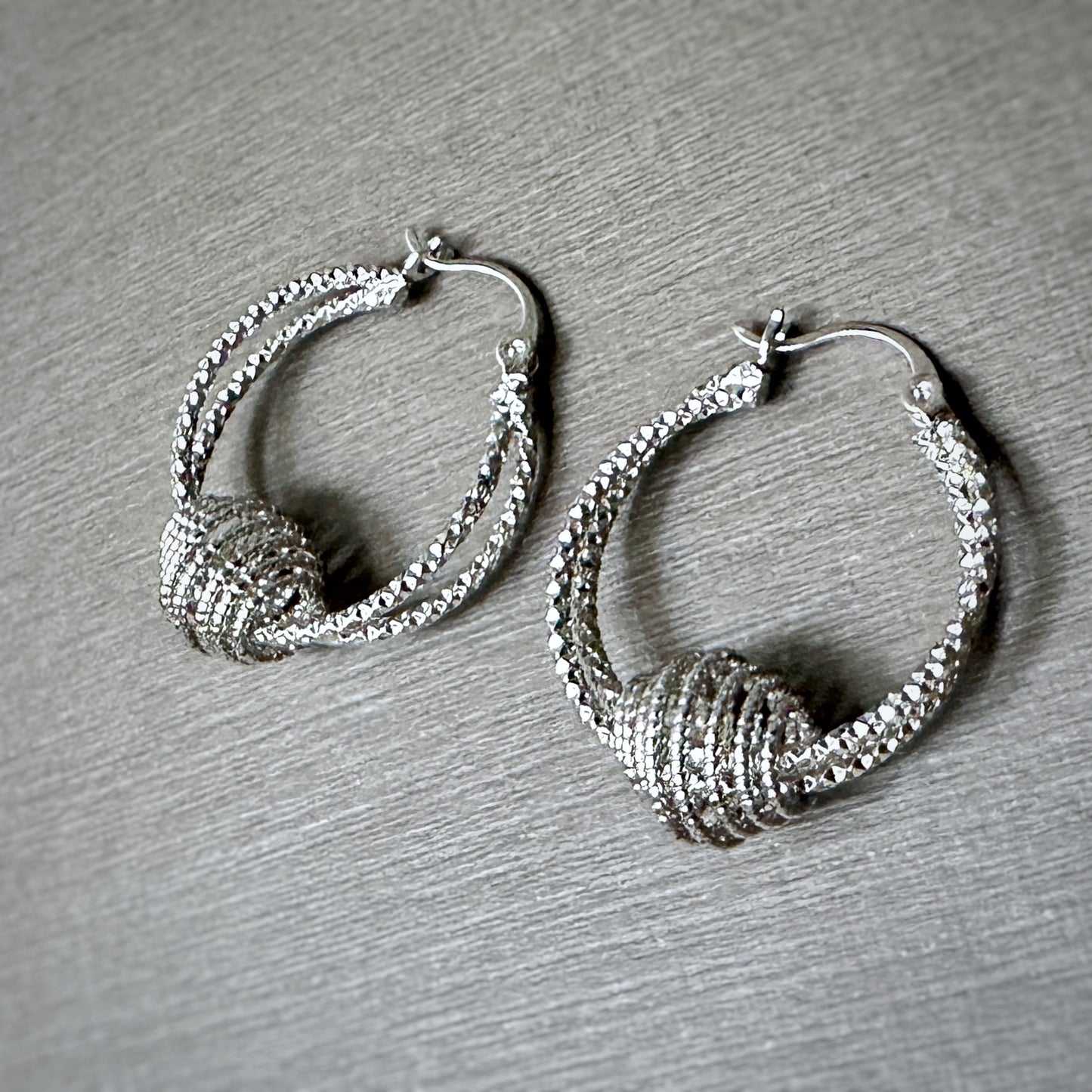 Sparkly Spiral Hoop Earrings