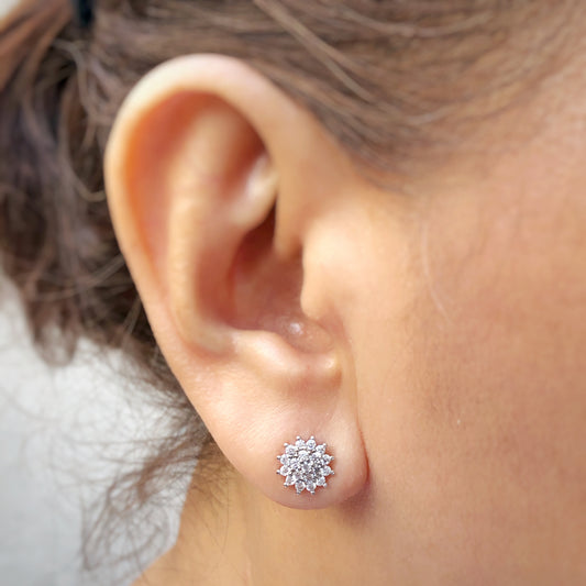 Rosy CZ Stud Earrings