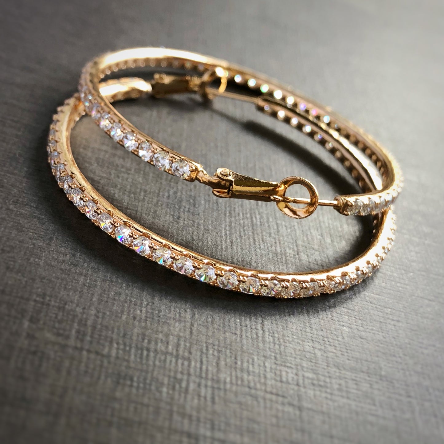 Fully-Studded Oversized Hoop Earrings