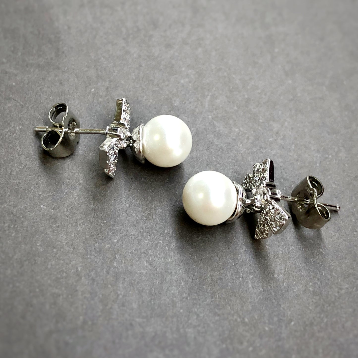 Ribbons & Pearls Drop Earrings