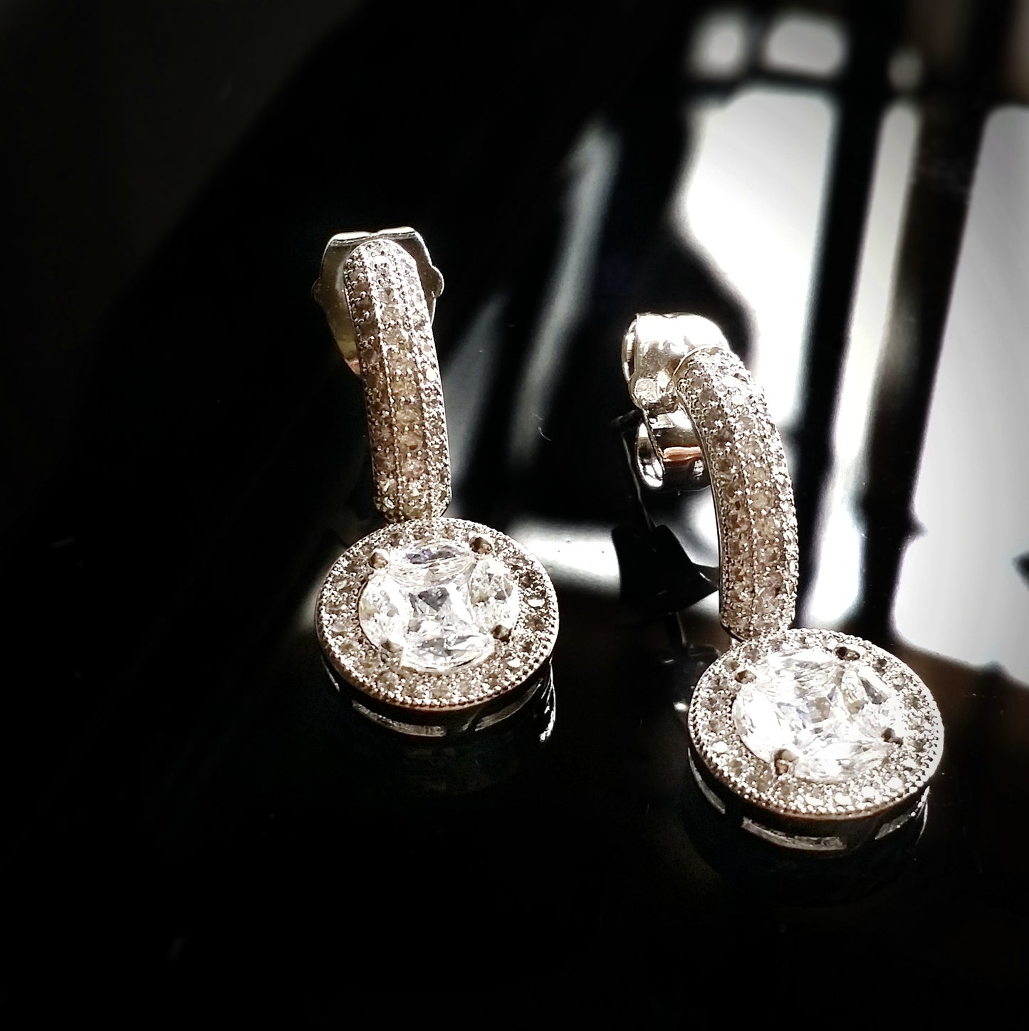 Cinderella Drop Earrings in Whitegold Tone