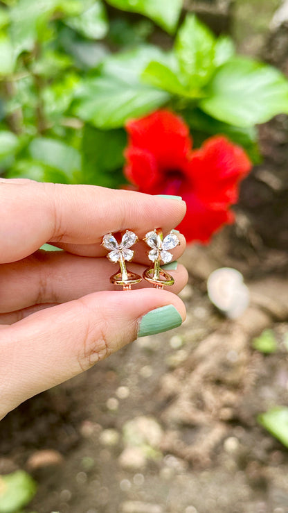 Elegant Gold-Coated Butterfly Earrings with Omega Back Lock