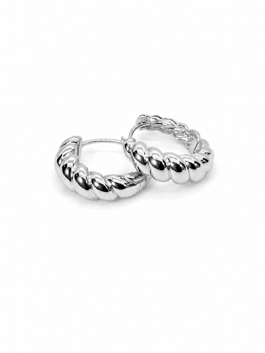 Twisted Rope Huggie Hoop Earrings
