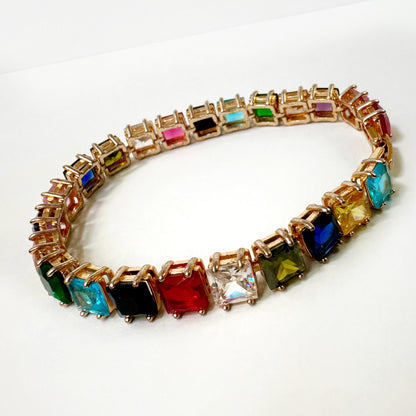Multicolor Gemstone Tennis Bracelet