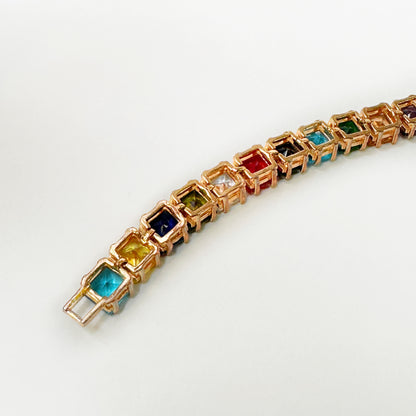 Multicolor Gemstone Tennis Bracelet