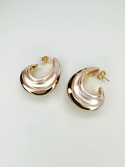 Tropical Sunset Shell Wave Statement Earrings