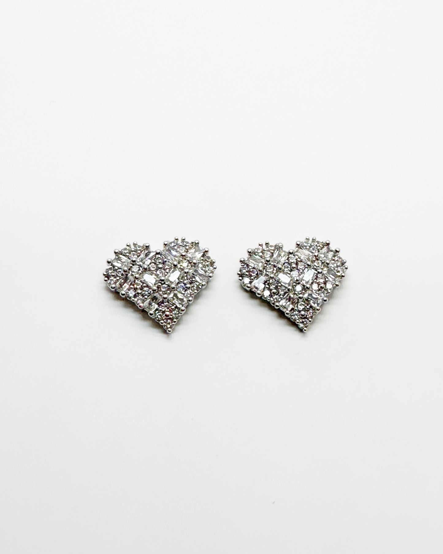 Twinkle Heart Pavé Stud Earrings